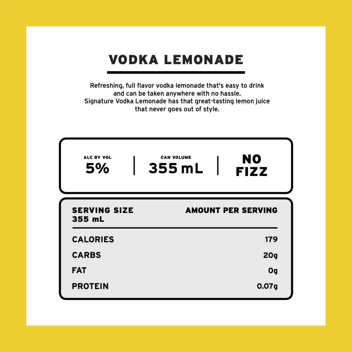 vodka lemonade nutrition